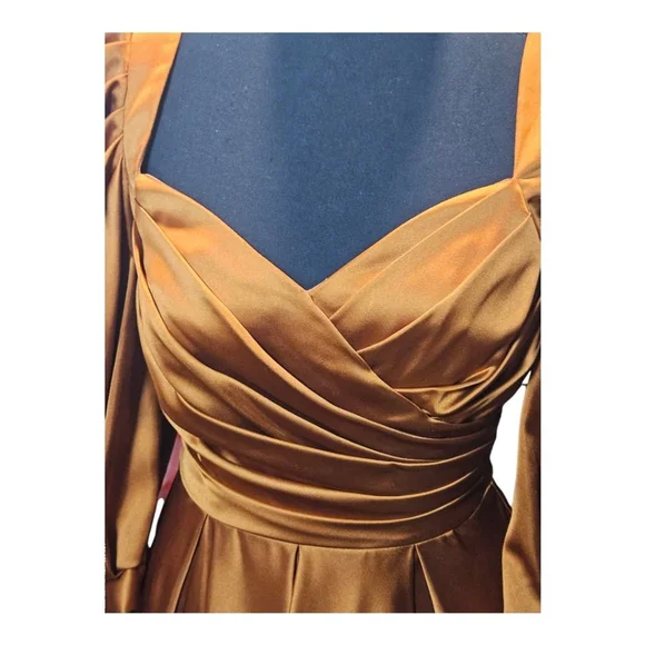 Mac Duggal Dress Size 2 Cognac Orange - Picture 5 of 13